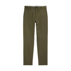 Olive Cropped Slim Fit Twill Chino Pant