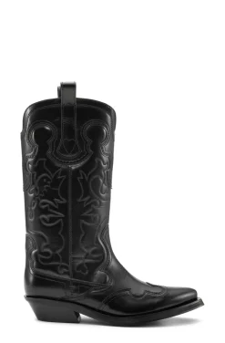 Sort Mid Shft Embroidered Western Boot